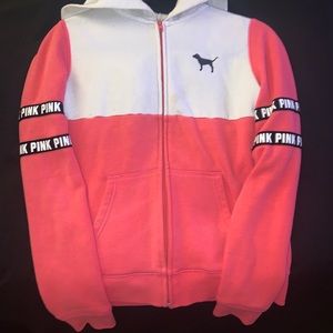 Pink Victoria’s Secret zip up hoodie